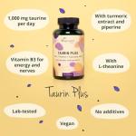 Vegavero L-Taurine 1000 mg with L-Theanine & Turmeric