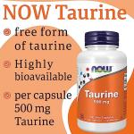 Now Foods Taurine 500mg Vegan Capsules, 100 Count