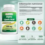 Alpha Lipoic Acid 600 mg - 120 Count Antioxidant