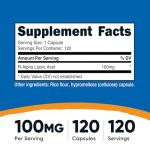 Nutricost R-Alpha Lipoic Acid 100mg - 120 Veggie Capsules