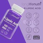 LongLifeNutri R-Alpha Lipoic Acid 300mg Supplement