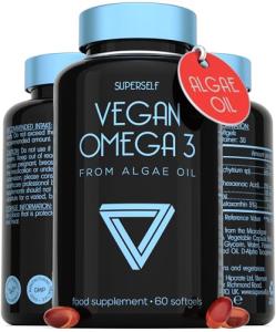 Vegan Omega 3 DHA Capsules with Flaxseed Oil
