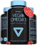 Vegan Omega 3 DHA Capsules with Flaxseed Oil