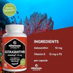 Astaxanthin AstaReal 10mg with Vitamin E - Vegan 60 Capsules