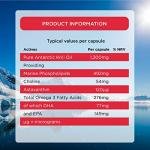 Healthspan 1200mg Krill Oil Capsules, Vanilla Flavor