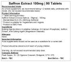 Saffron Extract 100mg Tablets for Antioxidant Support