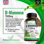D-Mannose 1500mg - Max Strength Vegetarian Capsules