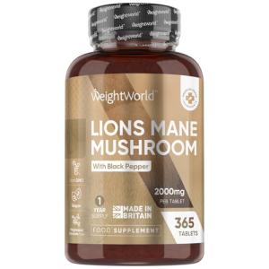 Lion's Mane Supplement 2000mg - 365 Vegan Tablets