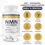 NMN & Resveratrol Anti-Aging Supplement, 60 Capsules