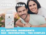 NAD+ Resveratrol TMG 2000mg Capsules - 120 Counts