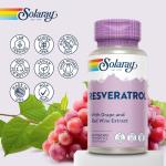 Solaray High Strength Resveratrol Vegan Capsules 60 Count