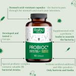 Raibu Vegan Probiotics for Gut Health - 180 Capsules