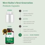 Raibu Vegan Probiotics for Gut Health - 180 Capsules
