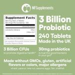 Lactobacillus Salivarius Probiotic 240 Tablets, Vegan