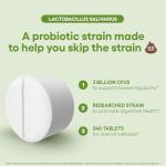 Lactobacillus Salivarius Probiotic 240 Tablets, Vegan