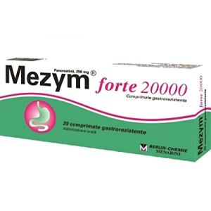 Mezym Forte 20000 Digestive Enzyme Supplement - 20 Tablets