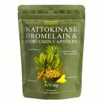 Nattokinase Bromelain Curcumin Detox Capsules - 60 Vegan