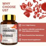 Lumbrokinase Capsules for Circulation Support, 60 Count