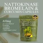 Nattokinase Bromelain Curcumin Detox Capsules - 60 Vegan