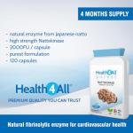 Nattokinase 2000FU - 120 Capsules for Heart Health