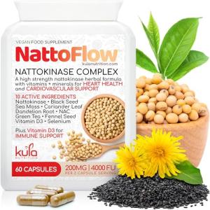 NattoFlow Nattokinase Heart Health Supplement - 60 Veg Caps