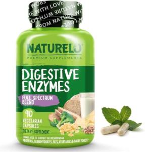 NATURELO Complete Digestive Enzymes with Ginger Root