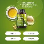 Hemp Seed Oil Softgels with Vitamin E – 180 Count