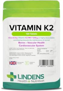 Lindens Vitamin K2 200mcg - 120 Vegan Tablets