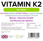 Lindens Vitamin K2 200mcg - 120 Vegan Tablets
