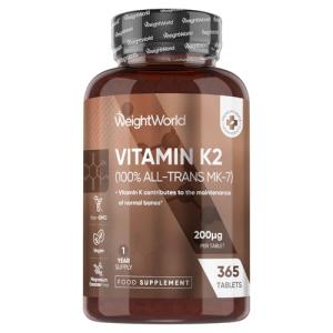 Vitamin K2 MK7 200mcg - 365 Vegan Tablets