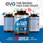 EVO NUTRITION Vegan Vitamin K2 MK-7 200mcg Tablets