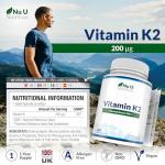 High Strength Vegan Vitamin K2 MK-7 200mcg Tablets