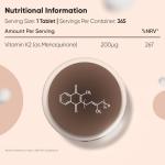 Vitamin K2 MK7 200mcg - 365 Vegan Tablets