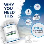 High Strength Vegan Vitamin K2 MK-7 200mcg Tablets