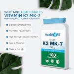 Health4All Vegan Vitamin K2 MK7 200mcg 180 Tablets