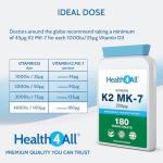 Health4All Vegan Vitamin K2 MK7 200mcg 180 Tablets