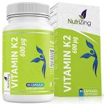 NutriZing Vegan Vitamin K2 MK-7 600mcg - 90 Capsules