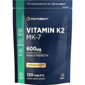 Vitamin K2 MK7 600mcg Vegan Supplement - 120 Tablets