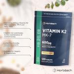 Vitamin K2 MK7 600mcg Vegan Supplement - 120 Tablets