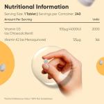 Vitamin D3 4000IU with K2 125μg Tablets