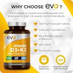 Vitamin D3 4000iu & K2 100ug Vegetarian Tablets