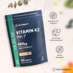 Vitamin K2 MK7 600mcg Vegan Supplement - 120 Tablets
