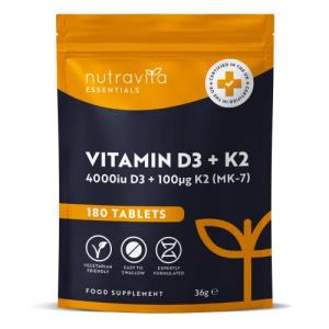 Vitamin D3 4000 IU with K2 100μg Tablets