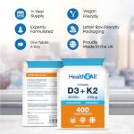 Health4All Vegan Vitamin D3 & K2 Gummies 400 Tablets