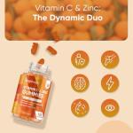 Vitamin C & Zinc Gummies – 120 Chewy Orange Gummies