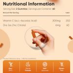 Vitamin C & Zinc Gummies – 120 Chewy Orange Gummies