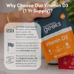 Nutrition Geeks Vitamin D3 4000 IU, 365 Tablets