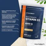 High Strength Vitamin D3 Tablets 4000IU - 400 Count