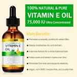 Organic Vitamin E Oil 75,000 IU for Skin and Hair