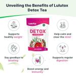 LULUTOX Herbal Detox Tea - Peach Flavor, 28 Servings